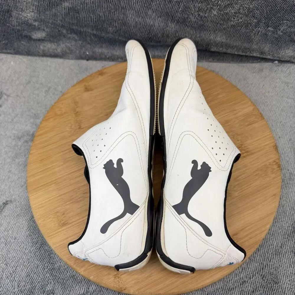 Puma Leather Shoes Mens Size 8.5 White Driving Low Top Sneakers 185999-06